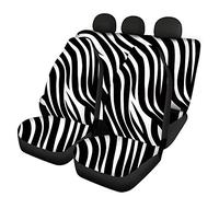 TOADDMOS - Set completo di coprisedili per auto, con stampa zebrata, morbidi e comodi, per sedili anteriori e per il banco diviso, accessori interni auto, universale, misura per veicoli