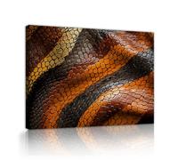 TOANGWALL Arte murale con texture di serpente marrone arancione poster moderno realistico Dipinto di lusso con scaglie di rettili Dipinto incorniciato per arredamento della camera da letto 50x60cm