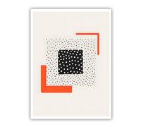 TOANGWALL Design astratto moderno tela di canapa arte della parete arancione punto nero immagini contemporanee stampe di opere d'arte pittura per soggiorno dormitorio home decor 65x80cm Senza Cornice