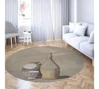 TOANGWALL Giorgio Morandi stile natura morta vaso 160cm tappeto rotondo per sala da pranzo minimalista lavabile con tappetino antiscivolo e tappeto fine per atrio