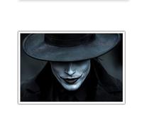 TOANGWALL Opere d'arte classiche Murale Cappello misterioso scuro Ritratto di un uomo Stampe d'arte su tela Stampe da parete Poster Pittura per Home Office Arredamento soggiorno 50x85cm senza cornice