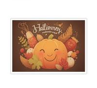 TOANGWALL Ringraziamento Tema Zucca Tela Arte Della Parete Rustico Autunno Cartone Animato Zucca Murale Immagini Opere D'arte Stampe Poster Pittura Per Nursery Decor 50x75cm Senza Cornice