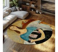 TOANGWALL Tappeti rotondi in stile vintage 240cm ritratto di Jeanne Hebuterne tappeto circolare lavabile in lavatrice per lavanderia sala da pranzo pavimento antiscivolo