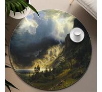 TOANGWALL Tappeti rotondi per soggiorno 160 cm Una tempesta nelle Montagne Rocciose Tappeto circolare antiscivolo lavabile per lavanderia sala da pranzo