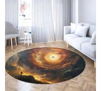 TOANGWALL Tappeti rotondi Sci Fi 100cm Tema Cosmico Lavabile morbido antiscivolo antiscivolo per interni per soggiorno camera da letto cucina arredamento da pranzo