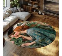 TOANGWALL Tappeto rotondo in stile classico 120 cm L'anima della stampa rosa Tappetino circolare per interni antiscivolo a pelo basso lavabile per armadio Corridoio di casa Sala giochi