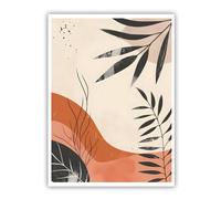 TOANGWALL Tela botanica astratta Arte della parete Foglia minimalista Poster murale Pittura Stampe di piante contemporanee Estetica per la decor domestica del soggiorno 40x50cm Senza cornice