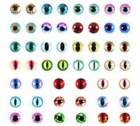TOAOB 100 Pezzi Occhi di Sicurezza Colorati per Bambola 10 mm Occhi di Drago in Vetro per Giocattoli Gatto Dinosauro Animali Fai da Te