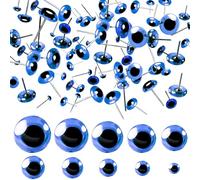 TOAOB 100 Pezzi Occhi di Sicurezza per Amigurumis Blu Occhi Giocattolo in Vetro 3mm a 12 mm per Lavoretti Fai da Te Creazione Bambole Pupazzi Artigianato