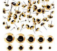 TOAOB 100 Pezzi Occhi di Sicurezza per Amigurumis Marrone Occhi Giocattolo in Vetro 3mm a 12 mm per Lavoretti Fai da Te Creazione Bambole Pupazzi Artigianato