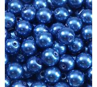 TOAOB 100 Pezzi Perle per Braccialetti 10 mm Blu Perla Vetro per Bigiotteria Decorative Perla per Fai Da Te Artigianato Gioielli Collane Bracciali