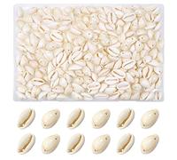 TOAOB 100 Pezzi Perline di Conchiglia Naturale con Doppio Foro 18mm a 20mm Decorative Conchiglie Collane Grandi Beige Ovali Ciondoli per Braccialetti Gioielli Bigiotteria Fai da Te Artigianale