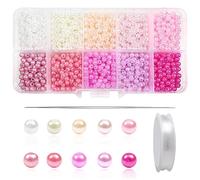 TOAOB 1000pz Perle per Braccialetti 4mm Perla per Bigiotteria Series Rosa | Perle in Acrilico, 10 Colori, Decorative Perline per Bracciali Collane Fai Da Te Bracciali Artigianato Gioielli