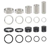TOAOB 100pz Anello Portachiavi Argento e Nere Anelli Piatti 15mm a 35mm