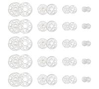 TOAOB 120 set Bottoni Automatici Cucito in Plastica Grandi Invisibile Bottoni 4 Dimensioni per Cucire Fai da Te Vestiti Giacche Jeans Braccialetti Borse 7mm 12mm 15mm 21mm