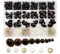TOAOB 150 Paia Occhi Sicurezza in Plastica 9 Dimensioni Marrone Occhietti con Rondelle per Creazione Bambole Pupazzi Fai da Te Artigianato 8mm 10mm 12 mm 14mm 16mm 18mm 20mm 22mm 24mm