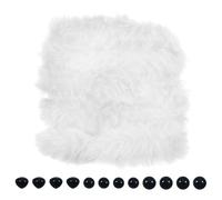 TOAOB 2 Pezzi Scovolini per Lavoretti Pipe Cleaner Bianco 2 x 100 cm | Gigante Pipe Cleaner, Spesso Riccio, con Occhi e Naso, per Peluche Animali Fai Da Te Decorativi Decorazion