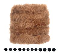 TOAOB 2 Pezzi Scovolini per Lavoretti Pipe Cleaner Marrone 2 x 100 cm | Gigante Pipe Cleaner, Spesso Riccio, con Occhi e Naso, per Peluche Animali Fai Da Te Decorativi Decorazion