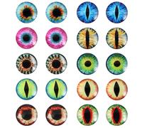TOAOB - 20 occhi di sicurezza Amigurumi 25 mm in vetro rotondo Dragon Eye colorati per lavori manuali all'uncinetto, bambole, marionette, la confezione