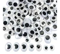 TOAOB 200 Pezzi Occhietti Adesivi per Lavoretti Ovale Plastica Mobili Autoadesivi Wiggle Eyes Finti Occhi per Fai da Te Scrapbooking Artigianato Bambole Pupazzi Accessori 8mm 10mm 12mm 14mm