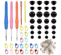 TOAOB 295 Pezzi Occhi di Sicurezza e Nasi per Amigurumis Occhietti Neri Triangolare Nasi in Plastica con Rondelle e 25 Pezzi Set di Tessitura per Bambole Lavoretti Pupazzi Fai da Te 6mm a 12mm