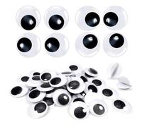 TOAOB 30 Pezzi Occhi Adesivi 35 mm Rotondo Plastica Mobili Autoadesivi Wiggle Finti Occhietti per Lavoretti Fai da Te Scrapbooking Artigianato Bambole Pupazzi Accessori Bianco Nero