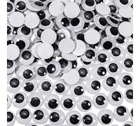 TOAOB 300 Pezzi Occhi Adesivi 15mm Rotondo Plastica Mobili Autoadesivi Wiggle Finti Occhietti per Lavoretti Fai da Te Scrapbooking Artigianato Bambole Pupazzi Accessori Bianco Nero
