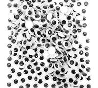 TOAOB 300 Pezzi Occhi Adesivi 6mm Rotondo Plastica Mobili Autoadesivi Wiggle Finti Occhietti per Lavoretti Fai da Te Scrapbooking Artigianato Bambole Pupazzi Accessori Bianco Nero