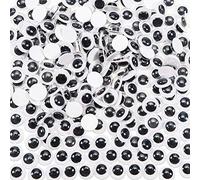 TOAOB 300 Pezzi Occhi Adesivi 8mm Rotondo Plastica Mobili Autoadesivi Wiggle Finti Occhietti per Lavoretti Fai da Te Scrapbooking Artigianato Bambole Pupazzi Accessori Bianco Nero