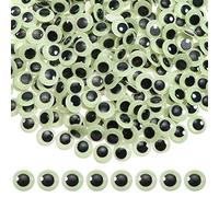 TOAOB 300 Pezzi Occhi Adesivi Luminosi 12mm Rotondo Plastica Mobili Autoadesivi Wiggle Finti Occhietti per Lavoretti Fai da Te Scrapbooking Artigianato Bambole Pupazzi Accessori