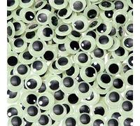 TOAOB 300 Pezzi Occhi Adesivi Luminosi 15mm Rotondo Plastica Mobili Autoadesivi Wiggle Finti Occhietti per Lavoretti Fai da Te Scrapbooking Artigianato Bambole Pupazzi Accessori