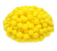 TOAOB 300 Pezzi Pom Poms per Lavoretti Giallo 2.5cm Mini Pompon Piccoli Pon Pon per Decorazione Festiva Artigianato Creativi Fai Da Te Cucito