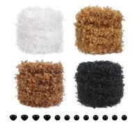 TOAOB 4 Pezzi Scovolini per Lavoretti Pipe Cleaner 4 colori 2 x 100 cm | Gigante Pipe Cleaner, Spesso Riccio, con Occhi e Naso, per Peluche Animali Fai Da Te Decorativi Decorazion