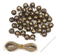 TOAOB 40 Pezzi Campanella 12 mm Bronzo Antico Piccoli Campanelle di Natale Sonagli Campanaccio Mini Campanelli con Corda per Decorazione
