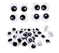 TOAOB 40 Pezzi Occhi Adesivi 30 mm Rotondo Plastica Mobili Autoadesivi Wiggle Finti Occhietti per Lavoretti Fai da Te Scrapbooking Artigianato Bambole Pupazzi Accessori Bianco Nero