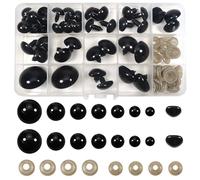 TOAOB 40 Pezzi Occhi di Sicurezza per Amigurumis Neri Occhietti e Nasi in Plastica 14mm a 30mm per Lavoretti Bambole Fai da Te Creazione Pupazzi Artigianato