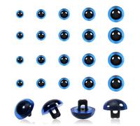 TOAOB 50 Pezzi Occhi di Sicurezza per Amigurumis Blu Cucito Safety Eyes in Plastica per Pupazzi Bambole Fai da Te Artigianato Creazione 5 Taglie