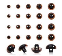 TOAOB 50 Pezzi Occhi di Sicurezza per Amigurumis Marrone Cucito Safety Eyes in Plastica per Pupazzi Bambole Fai da Te Artigianato Creazione 5 Taglie
