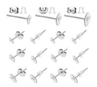 TOAOB 500 Pezzi Chiusure Orecchini Perni per Orecchini in Acciaio Inossidabile e Ferma Orecchino a Farfalla e Trasparente Support Backs per Orecchini Fai Da Te Creazione Gioielli 4mm 6mm 8mm