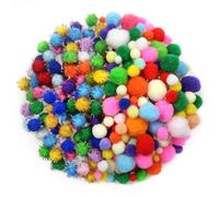 TOAOB 500pz Pompon Colorati per Lavoretti Glitter Pompon 10mm a 30mm