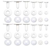 TOAOB 60 Set Giunti Articolazioni per Bambole Bianche 6 Dimensioni Plastica Mobili Giunti Animali e Rondelle per Bambola Fai da Te Peluche Artigianali Accessori 15mm 20mm 25mm 30mm 35mm 40mm
