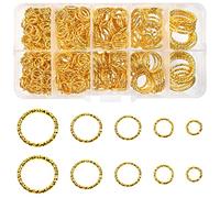 TOAOB 600 Pezzi Anelli Ciondolo Connettori 8mm a 20mm Anello di Salto Aperto in Metallo Oro Tono per Bigiotteria Braccialetti Collana Orecchino Portachiavi Gioielli Fai da Te Artigianato