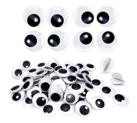 TOAOB 70 Pezzi Occhi Autoadesivio Finti Adesivi 30 mm Nero Bianca Plastica Rotondo Wiggle Occhietti per Scrapbooking Artigianato Bambole Pupazzi Accessori