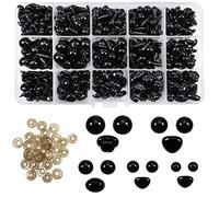TOAOB 720 Pezzi Occhi di Sicurezza per Amigurumis Neri Occhietti e Nasi in Plastica 6mm a 12mm per Lavoretti Bambole Fai Da Te Creazione Pupazzi Artigianato