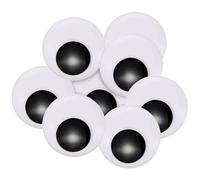 TOAOB 8 Pezzi Occhi Adesivi 70mm Rotondo Plastica Mobili Autoadesivi Wiggle Finti Occhietti per Lavoretti Fai da Te Scrapbooking Artigianato Bambole Pupazzi Accessori Bianco Nero