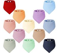 Toaren 12 Pezzi Bavaglini Neonata Bandana Bavaglini Bandana Cotone Bavaglini Bandana Bambino Drool Bavaglini 100% Cotone Biologico con 2 Bottoni a Pressione, Bavaglino Neonato per Ragazzi e Ragazze