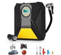 Toaren 12V Compressore Aria Portatile,Compressore Aria Portatile per Pneumatici Auto Kit Gonfiaggio Pneumatici con Adattatori per Ugelli e Luci LED Digitali, per Auto e Altri Prodotti Gonfiabili