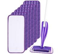 Toaren 6 Pezzi Microfibra Mop Pads Panno Mocio 30x14cm,Mop Pad di Ricambio,Microfibra Mop Sostituzione Pulizia Pad per Umido/Secco,Panno di Ricambio per Mocio Riutilizzabili(Verde)