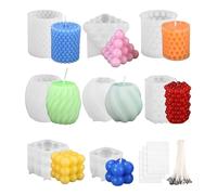 Toaren 8PCS Stampi per Candele in Silicone,Stampi per Candele Fai Da Te,Stampi per Candele 3D Bubble Cubo,Stampi per Candele 3D Bubble Cubo da Versare per Natale Decorazioni per la Casa