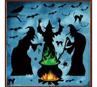 TOARTI Adesivo per finestra di Halloween, motivo zucca, pipistrello, accessorio per feste, mostro, teschio nero, gatto, strega, Halloween, decorazione per finestra